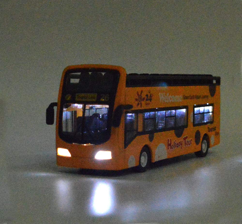 Ailejia City Bus Sightseeing Double Decker Bus Model Open Top Pull